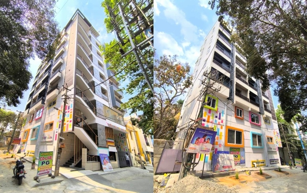 Vennela Co-Live PG-2 Contemporary Facade & Balconies